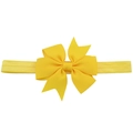 Bandeau à nœud papillon jaune vif pour bébés et enfants avec ruban élastique - Jaune Vif