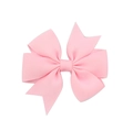 Pince à cheveux nœud en ruban gros-grain rose pour filles avec un design classique en V - #13 (Rose)