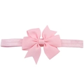 Bandeau à nœud rose pour bébés en ruban gros-grain doux sur un bandeau élastique extensible - Rose