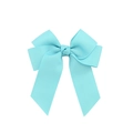 Handmade bright blue-green grosgrain ribbon hair bow with streamers for babies - Bright Blue (7)