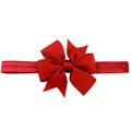 Bandeau élastique pour bébés et enfants avec grand nœud rouge en ruban gros-grain - Rouge