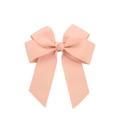 Pink grosgrain ribbon hair bow with long streamers and swallowtail cut for girls - Pink (8)