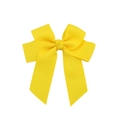 Handmade bright yellow six-loop grosgrain ribbon hair bow clip for baby girls - Yellow (10)