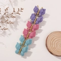 Trois barrettes papillon tissées à la main en violet, rose et bleu ciel doux - Mix Bleu Rose Violet