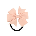 Elastico per capelli con fiocco in nastro a costine rosa e elastico nero - Rosa (8)