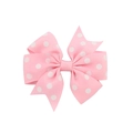 Pink polka dot grosgrain ribbon bow hair clip for children and girls accessory - Pink Polka Dot Bow Style (11) / Pink (11)