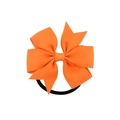 Fiocco per capelli in nastro grosgrain arancione brillante con elastico nero - Arancione Brillante (9)