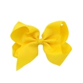 Nœud à cheveux classique en ruban gros-grain jaune vif multicouche pour enfants - Jaune (10)