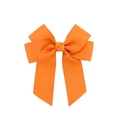 Vibrant orange grosgrain ribbon hair bow with double loops and stylish swallowtail streamers - Orange (9)
