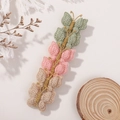 Lot de six barrettes papillon brodées à la main dans des tons naturels doux - Mix Vert Rose Marron