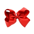 Nœud papillon géant en ruban gros-grain rouge vif pour filles avec texture côtelée - Rouge (12)