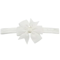 Bandeau élastique blanc pour bébé avec un nœud en ruban à queue de poisson - Blanc