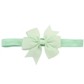 Bandeau élastique pour bébé avec un nœud en ruban gros-grain de couleur vert menthe - Vert menthe