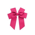 Classic rose red grosgrain ribbon bow hair clip with elegant long hanging streamers - Rose Pink (14)