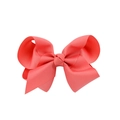 Lazo para el pelo en cinta de falla rosa coral con textura acanalada - Rojo sandía