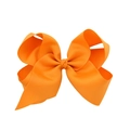 Barrette à cheveux avec nœud en ruban gros-grain orange à texture côtelée élégante - Orange (9)