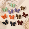 Barrettes papillon en crochet faites main aux couleurs unies et détails dorés - Mélange Sombre Morandi (12D)