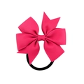 Elastico per capelli con fiocco multistrato in nastro canneté color rosa fucsia acceso - Rosa Fucsia (14)