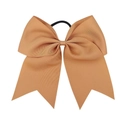 Nœud de 8 pouces en ruban gros-grain de couleur chameau avec un élastique à cheveux - Camel (2)