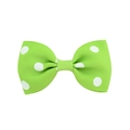 Barrette à cheveux verte à pois pour enfants en ruban gros-grain de haute qualité - Vert Herbe (Style 20)