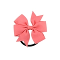 Fiocco per capelli in nastro grosgrain rosa con elastico nero per acconciature bimba - Rosa Corallo (15)