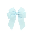 Handmade light blue grosgrain ribbon hair bow with elegant six-loop streamers - Light Blue (17)