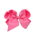 Pince à cheveux gros nœud rose vif en ruban gros-grain avec texture striée élégante - Rose Bonbon (13)