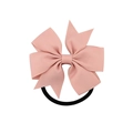 Elastico per capelli con fiocco in nastro grosgrain rosa e fascia nera elastica - Rosa Pallido (16)