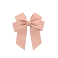 Dusty rose grosgrain ribbon bow hair clip with elegant long streamers for babies - Dusty Pink (16)