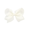 Pinza para el pelo con lazo blanco clásico de cinta de falla para niñas - Blanco