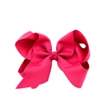 Barrette à cheveux pour enfant avec gros nœud en ruban rose fuchsia texturé - Rose Vif (14)