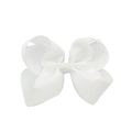 Barrette nœud papillon blanc en ruban gros-grain pour filles avec texture multicouche - Blanc (18)