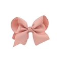 Lazo para el pelo en cinta de grosgrain rosa con textura acanalada para niñas - Rosa Claro