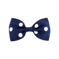 Navy blue polka dot bow hair clip made of high-quality grosgrain ribbon for girls - Dark Blue (Style 1)