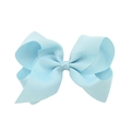 Barrette à cheveux avec nœud en ruban gros-grain bleu clair pour enfants et style - Bleu Clair (17)