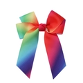 Rainbow gradient polyester grosgrain ribbon hair bow clip for baby girls - Vivid Rainbow (52)