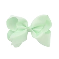 Barrette à cheveux pour enfants avec nœud papillon vert menthe en ruban gros-grain - Vert Menthe (19)