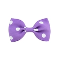 Nœud à cheveux violet foncé à pois blancs en ruban gros-grain pour filles et bébés - Violet (Style 5)