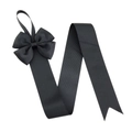 Organizzatore in nastro grosgrain nero per capelli bambini con fiocco e gancio - Nero