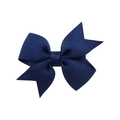 Navy blue grosgrain ribbon swallowtail bow hair clip for children and toddlers - Navy Blue (1)