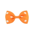 Pince à cheveux nœud orange à pois blancs en ruban gros-grain pour petites filles - Orange (Style 9)