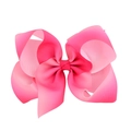 Pink gradient grosgrain ribbon hair bow with large multi-layered texture for women - Pink Gradient Style (8)
