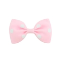 Nœud à cheveux rose à pois en ruban gros-grain pour bébé avec motif à pois blancs - Rose (Style 11)