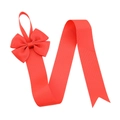 Porta accessori capelli in gros-grain rosso con grande fiocco e nastro portaoggetti - Rosso (12)