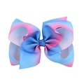 Polygonal rainbow gradient grosgrain ribbon bow hair clip in pink blue purple - Pink Blue Purple Gradient Style (10)