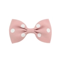 Barrette nœud rose clair en gros-grain à pois blancs pour accessoires cheveux filles - Rose Pâle (Style 16)