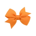 Vibrant orange grosgrain ribbon bow hair clip for girls with ribbed texture - Orange (9)