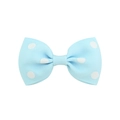 Barrette à cheveux bleu clair à pois blancs en ruban gros-grain pour filles - Bleu Clair (Style 17)