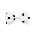 Barrette à cheveux avec nœud en gros-grain à pois noirs et blancs pour enfants - Noir et Blanc (Style 18)