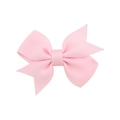 Pink grosgrain ribbon bow hair clip for girls with ribbed texture in a classic style - Light Pink (11)